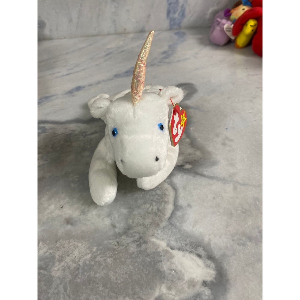 Ty Beanie Baby Mystic Unicorn‎ Iridescent Horn Coarse Yarn Mane 1994 Tag